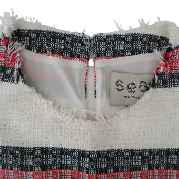 SEA NEW YORK striped Tweed cutout top sz 2 - Picture 5 of 7